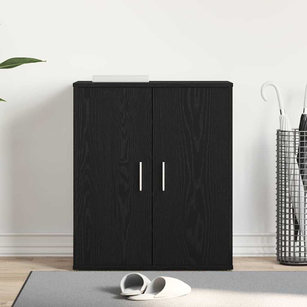 Schoenenkast met plank Zwart Eiken 60 x 35 x 70 cm Bewerkt hout is nu te koop bij PeponiXL, paradijselijk wonen!