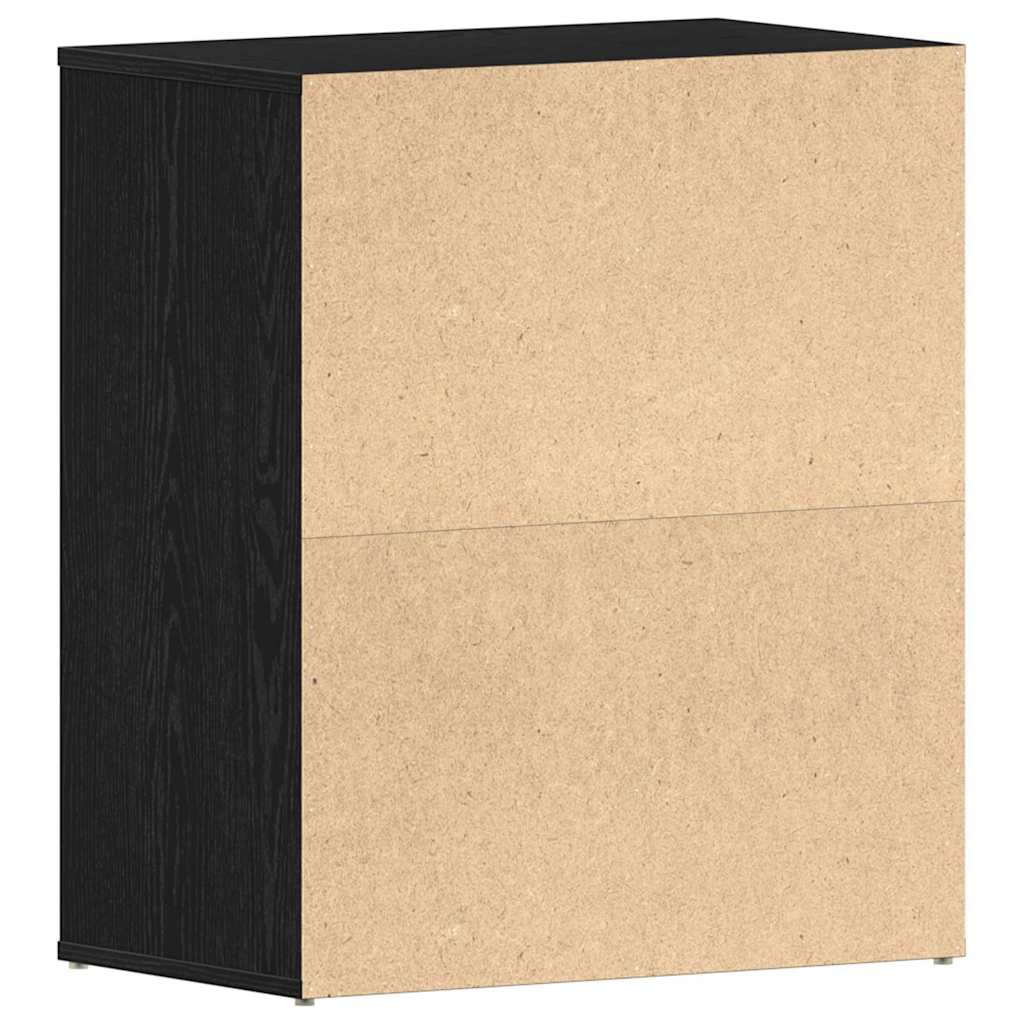 Schoenenkast met plank Zwart Eiken 60 x 35 x 70 cm Bewerkt hout is nu te koop bij PeponiXL, paradijselijk wonen!