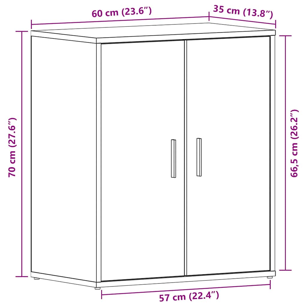 Schoenenkast met plank Zwart Eiken 60 x 35 x 70 cm Bewerkt hout is nu te koop bij PeponiXL, paradijselijk wonen!