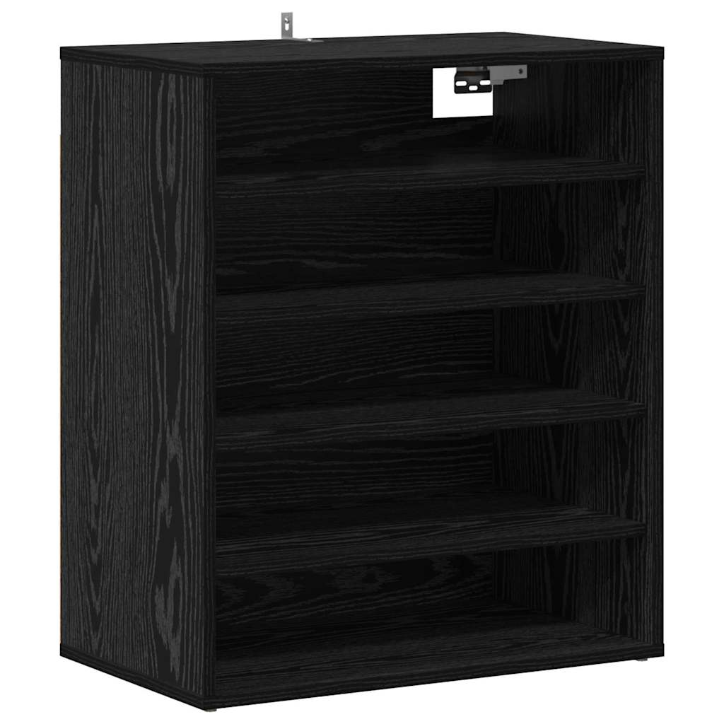 Schoenenkast met plank Zwart Eiken 60 x 35 x 70 cm Bewerkt hout is nu te koop bij PeponiXL, paradijselijk wonen!