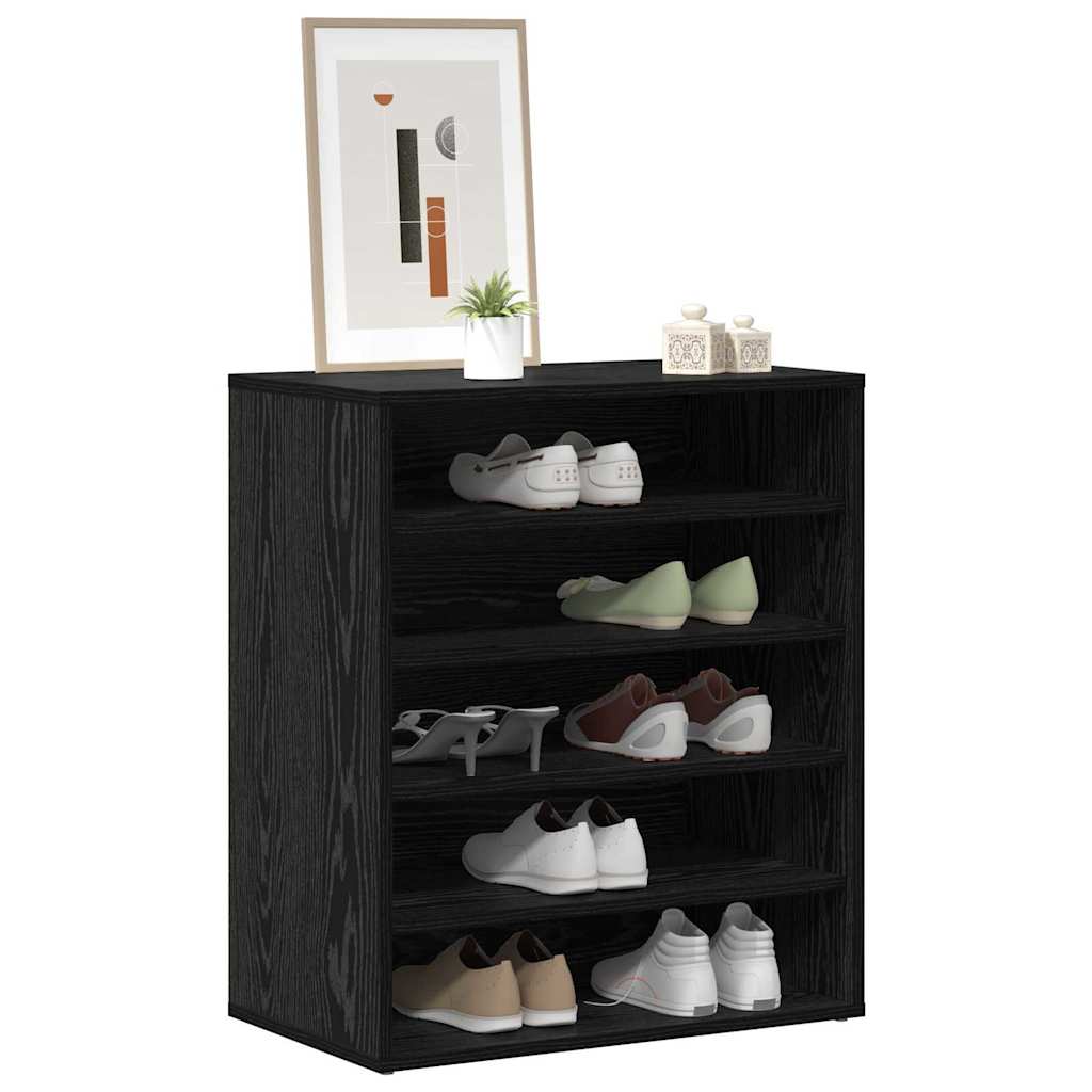 Schoenenkast met plank Zwart Eiken 60 x 35 x 70 cm Bewerkt hout is nu te koop bij PeponiXL, paradijselijk wonen!