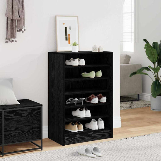 Schoenenkast met plank Zwart Eiken 60 x 35 x 92 cm Bewerkt hout is nu te koop bij PeponiXL, paradijselijk wonen!