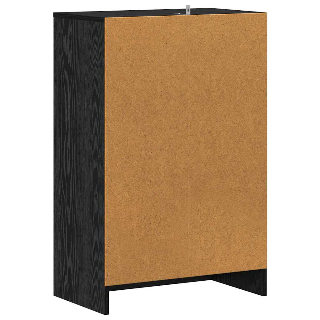Schoenenkast met plank Zwart Eiken 60 x 35 x 92 cm Bewerkt hout is nu te koop bij PeponiXL, paradijselijk wonen!