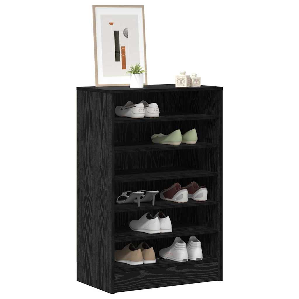 Schoenenkast met plank Zwart Eiken 60 x 35 x 92 cm Bewerkt hout is nu te koop bij PeponiXL, paradijselijk wonen!