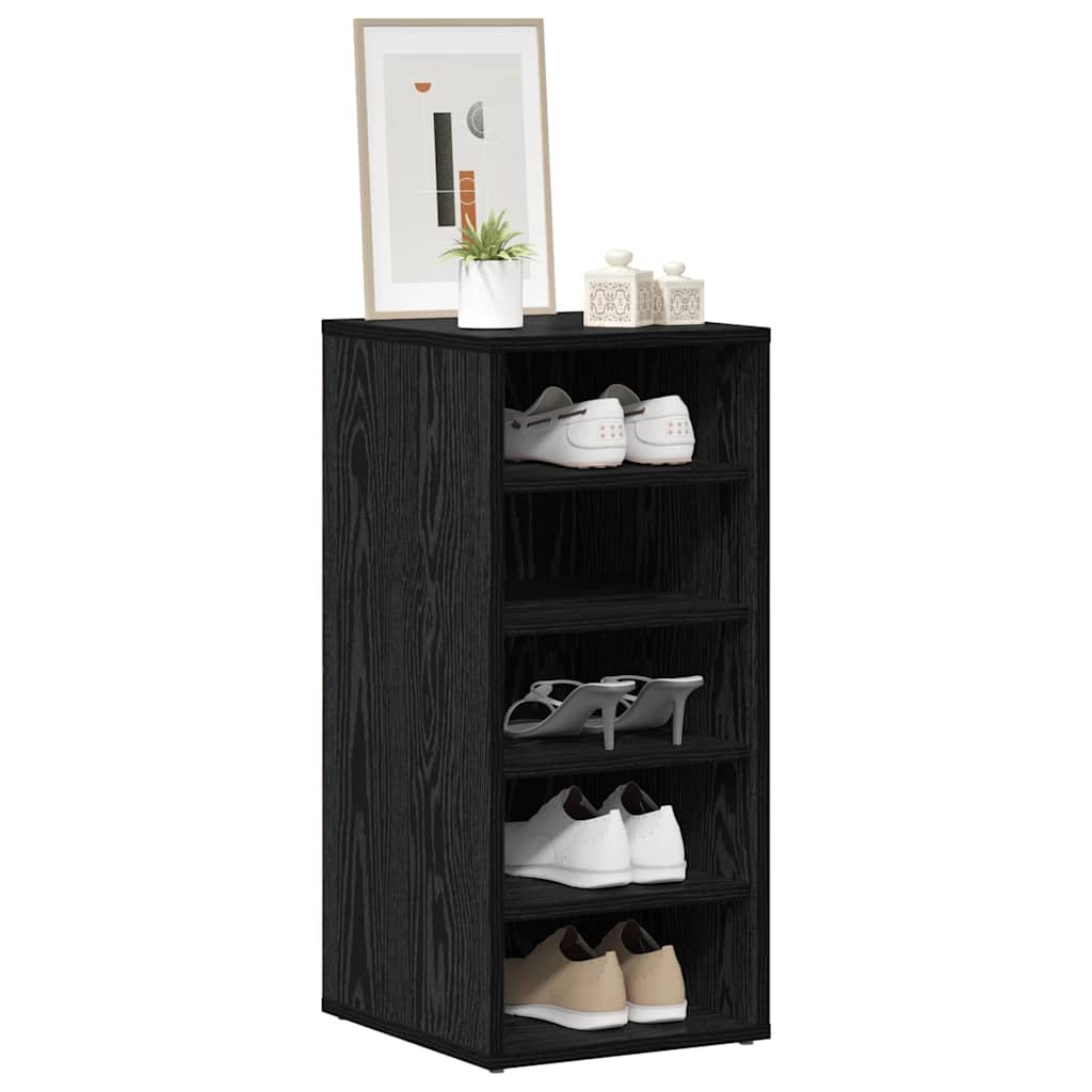 Schoenenkast 2 pcs Zwart Eiken 32 x 35 x 70 cm Bewerkt hout is nu te koop bij PeponiXL, paradijselijk wonen!