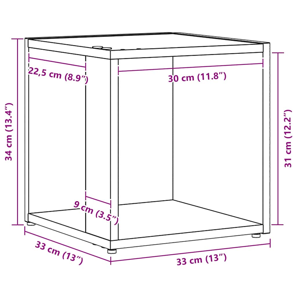 Hoekplanken Zwart Eiken 33 x 33 x 34,5 cm Bewerkt hout is nu te koop bij PeponiXL, paradijselijk wonen!