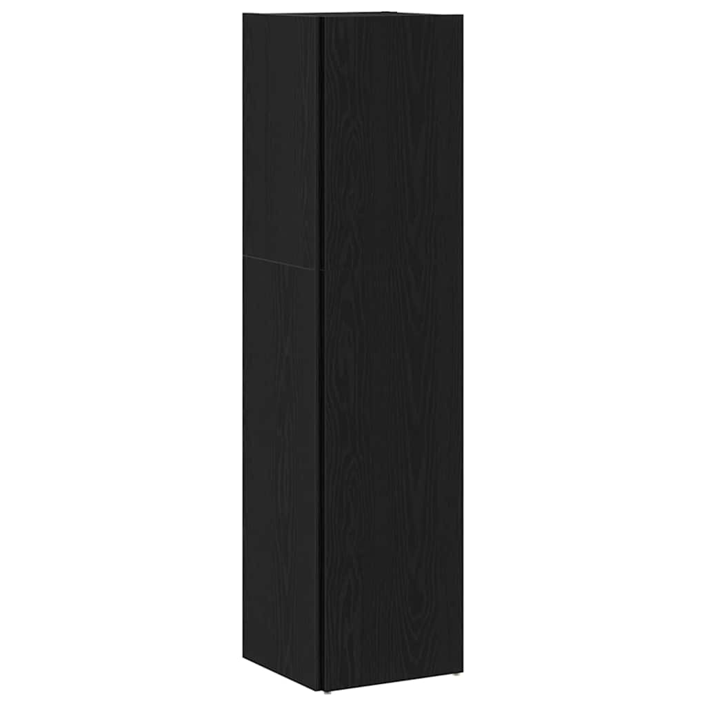 Hoekplanken Zwart Eiken 33 x 33 x 132 cm Bewerkt hout is nu te koop bij PeponiXL, paradijselijk wonen!
