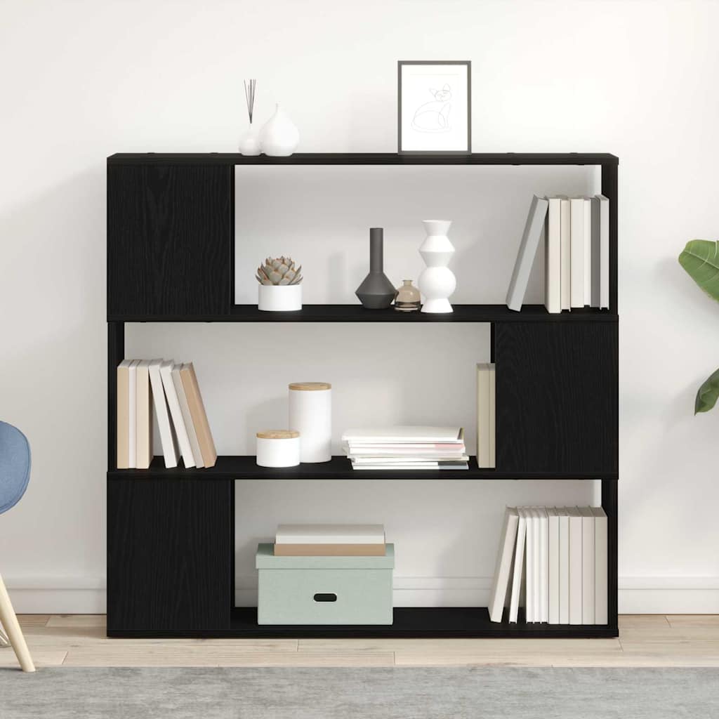 Tv-meubelset Zwart Eiken 100 x 24 x 94 cm Bewerkt hout is nu te koop bij PeponiXL, paradijselijk wonen!