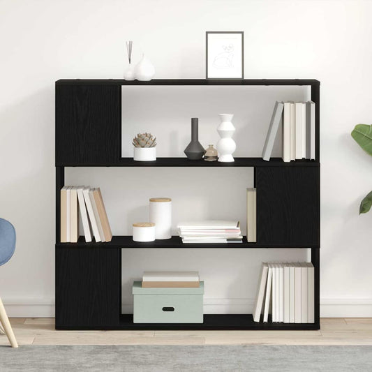 Tv-meubelset Zwart Eiken 100 x 24 x 94 cm Bewerkt hout is nu te koop bij PeponiXL, paradijselijk wonen!