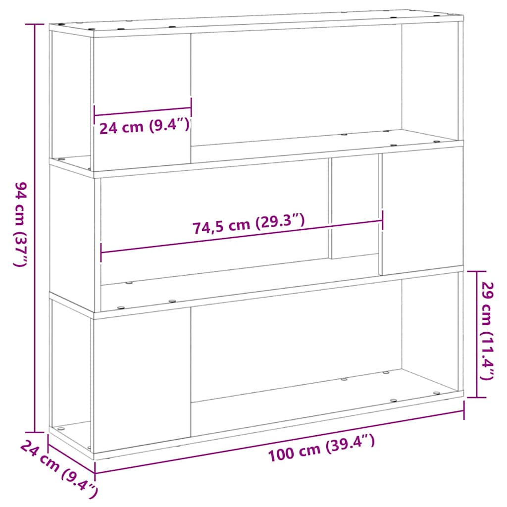 Tv-meubelset Zwart Eiken 100 x 24 x 94 cm Bewerkt hout is nu te koop bij PeponiXL, paradijselijk wonen!