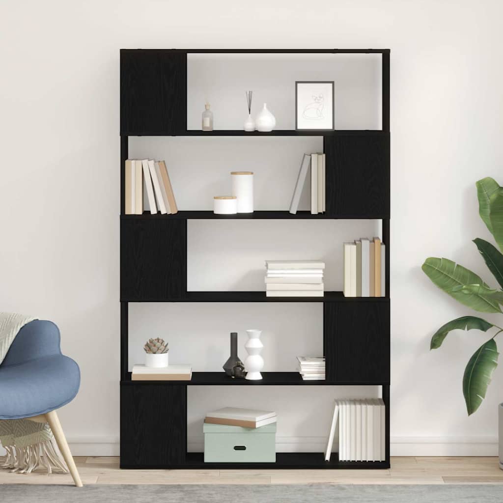 Tv-meubelset Zwart Eiken 100 x 24 x 155 cm Bewerkt hout is nu te koop bij PeponiXL, paradijselijk wonen!