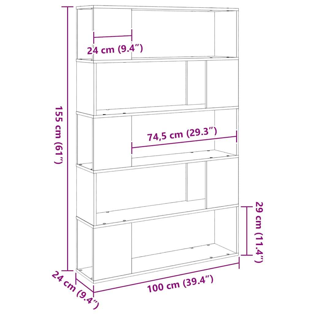 Tv-meubelset Zwart Eiken 100 x 24 x 155 cm Bewerkt hout is nu te koop bij PeponiXL, paradijselijk wonen!