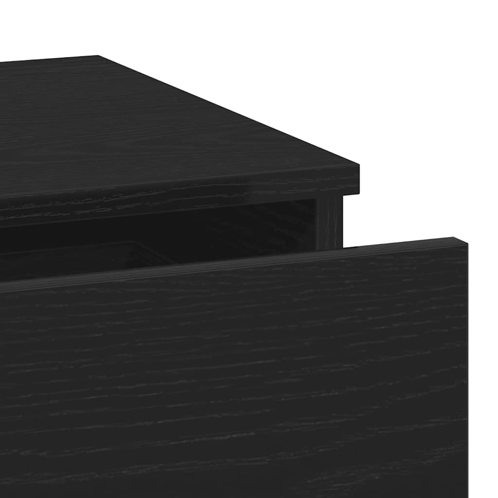 Nachtkastje met lade Zwart Eiken 40 x 35 x 65 cm Bewerkt hout is nu te koop bij PeponiXL, paradijselijk wonen!