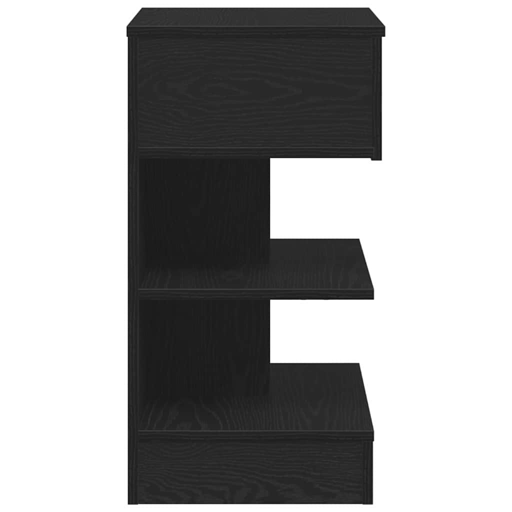 Nachtkastje 2 pcs Zwart Eiken 40 x 35 x 65 cm Bewerkt hout is nu te koop bij PeponiXL, paradijselijk wonen!