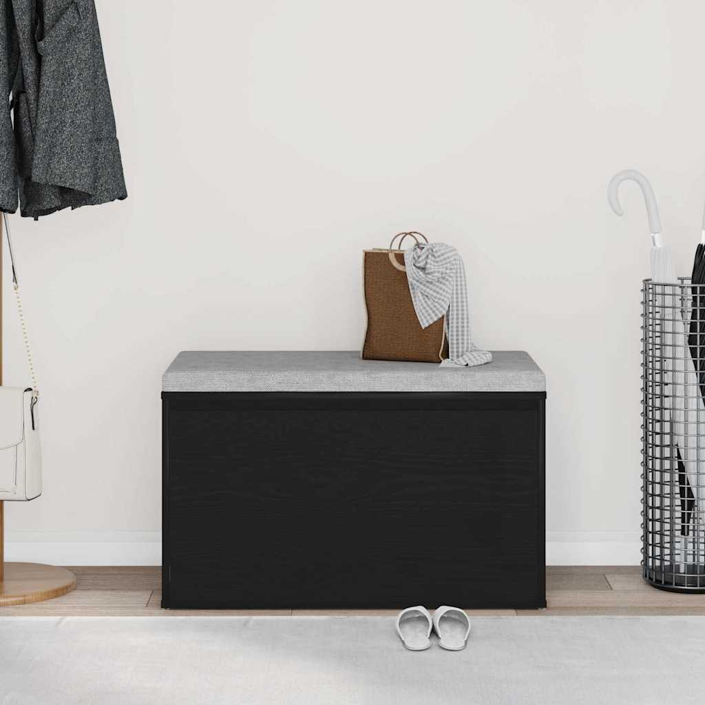 Halbank met lade Zwart Eiken 80 x 40 x 45 cm Bewerkt hout is nu te koop bij PeponiXL, paradijselijk wonen!