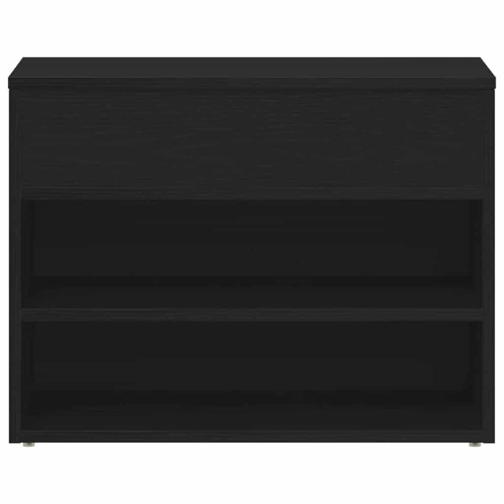 Schoenenbank met plank Zwart Eiken 60 x 30 x 45 cm Bewerkt hout is nu te koop bij PeponiXL, paradijselijk wonen!