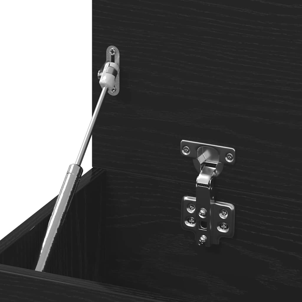 Schoenenbank met plank Zwart Eiken 80 x 30 x 45 cm Bewerkt hout is nu te koop bij PeponiXL, paradijselijk wonen!