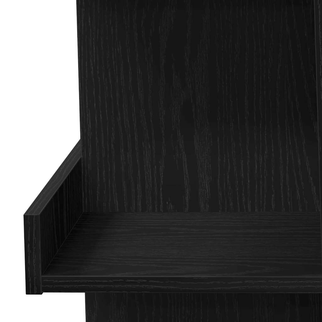 Bartafel met plank Zwart Eiken 100 x 48 x 101,5 cm Bewerkt hout is nu te koop bij PeponiXL, paradijselijk wonen!