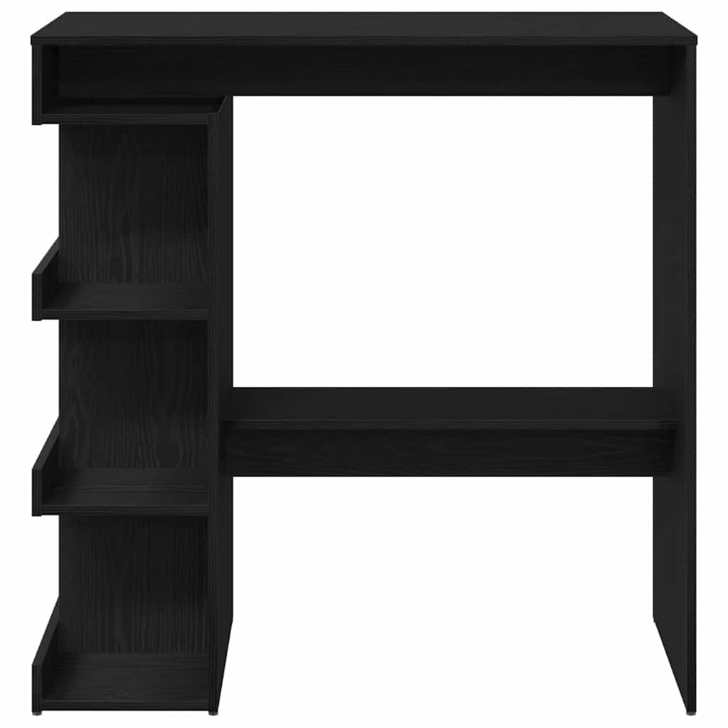 Bartafel met plank Zwart Eiken 100 x 48 x 101,5 cm Bewerkt hout is nu te koop bij PeponiXL, paradijselijk wonen!