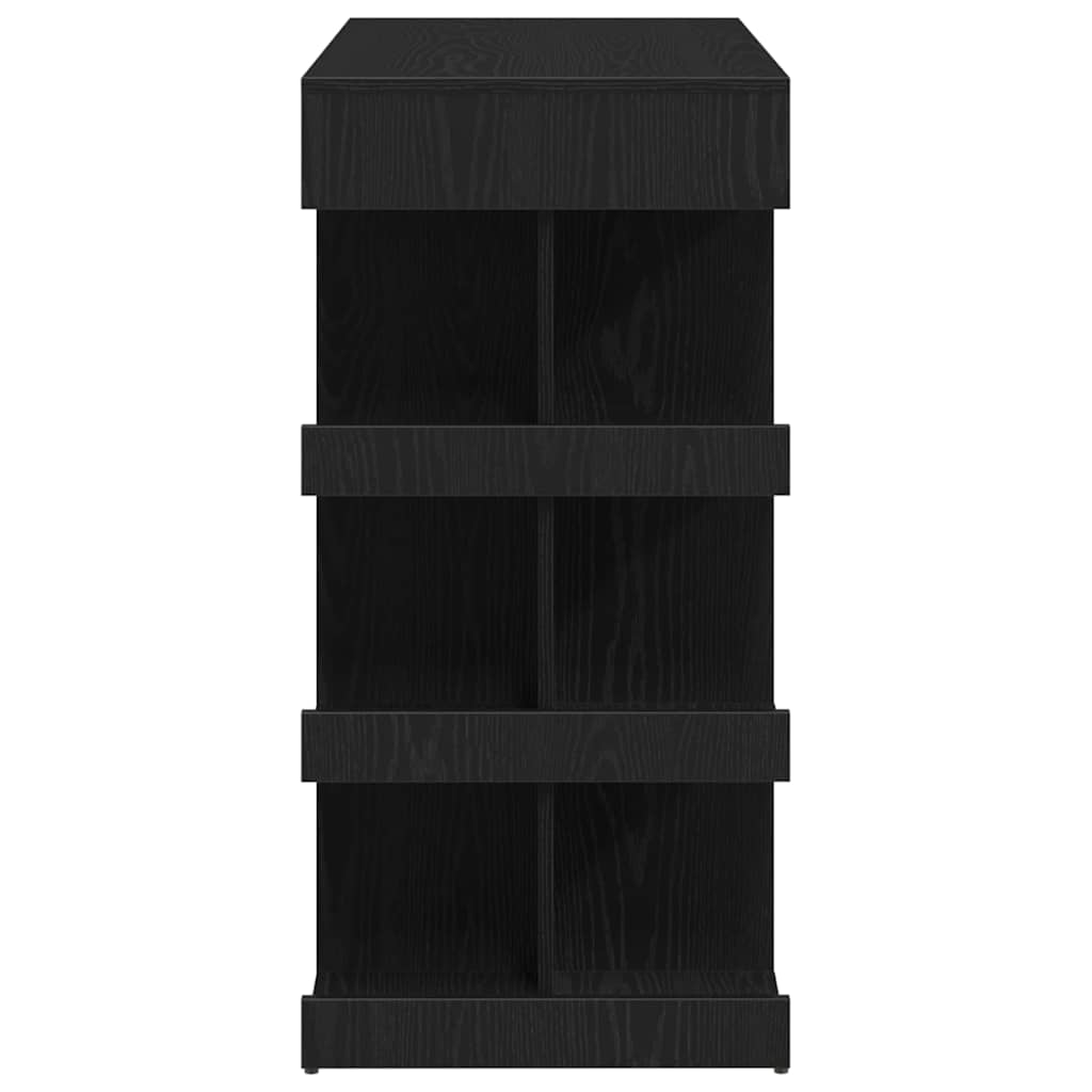 Bartafel met plank Zwart Eiken 100 x 48 x 101,5 cm Bewerkt hout is nu te koop bij PeponiXL, paradijselijk wonen!
