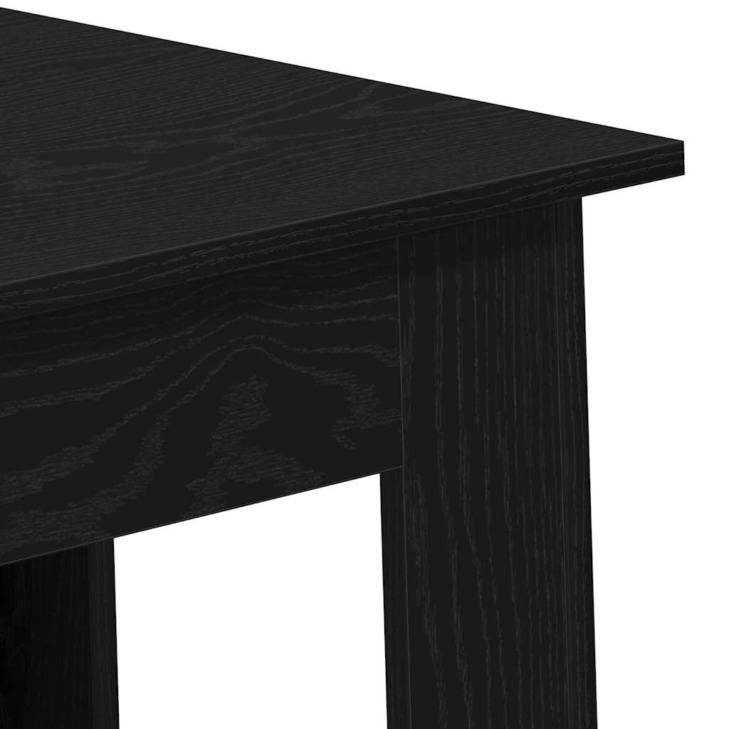 Bartafel met plank Zwart Eiken 102 x 50 x 103,5 cm Bewerkt hout is nu te koop bij PeponiXL, paradijselijk wonen!