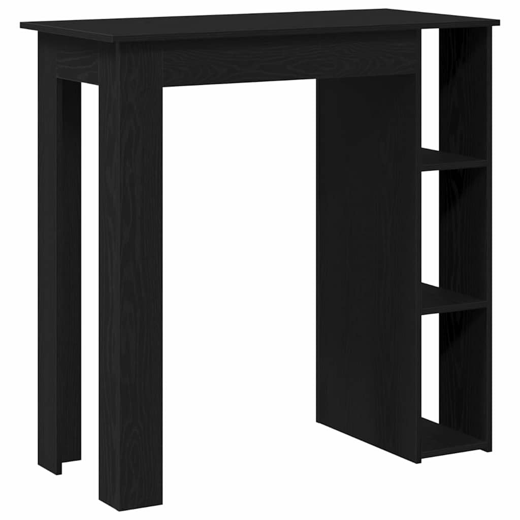 Bartafel met plank Zwart Eiken 102 x 50 x 103,5 cm Bewerkt hout is nu te koop bij PeponiXL, paradijselijk wonen!