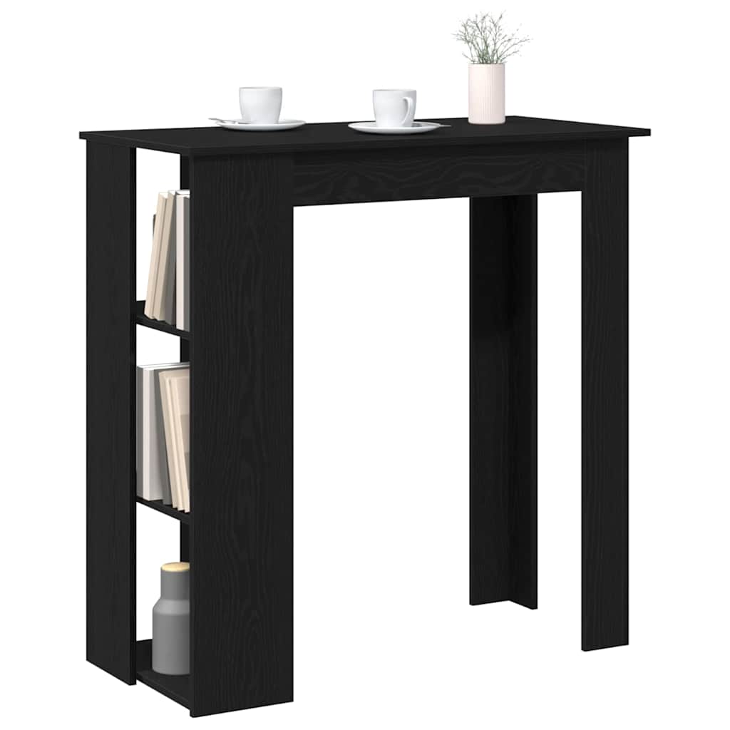 Bartafel met plank Zwart Eiken 102 x 50 x 103,5 cm Bewerkt hout is nu te koop bij PeponiXL, paradijselijk wonen!