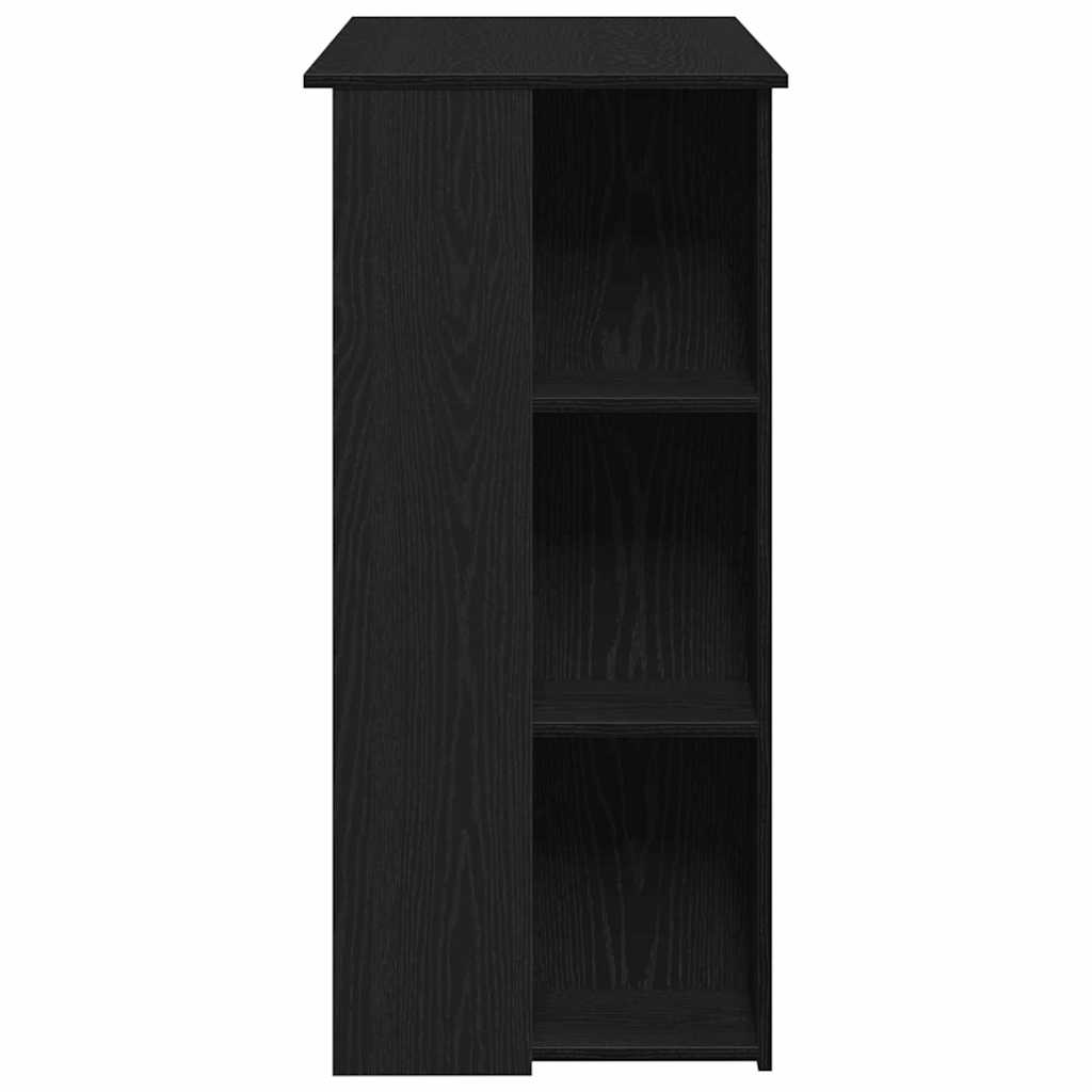 Bartafel met plank Zwart Eiken 102 x 50 x 103,5 cm Bewerkt hout is nu te koop bij PeponiXL, paradijselijk wonen!