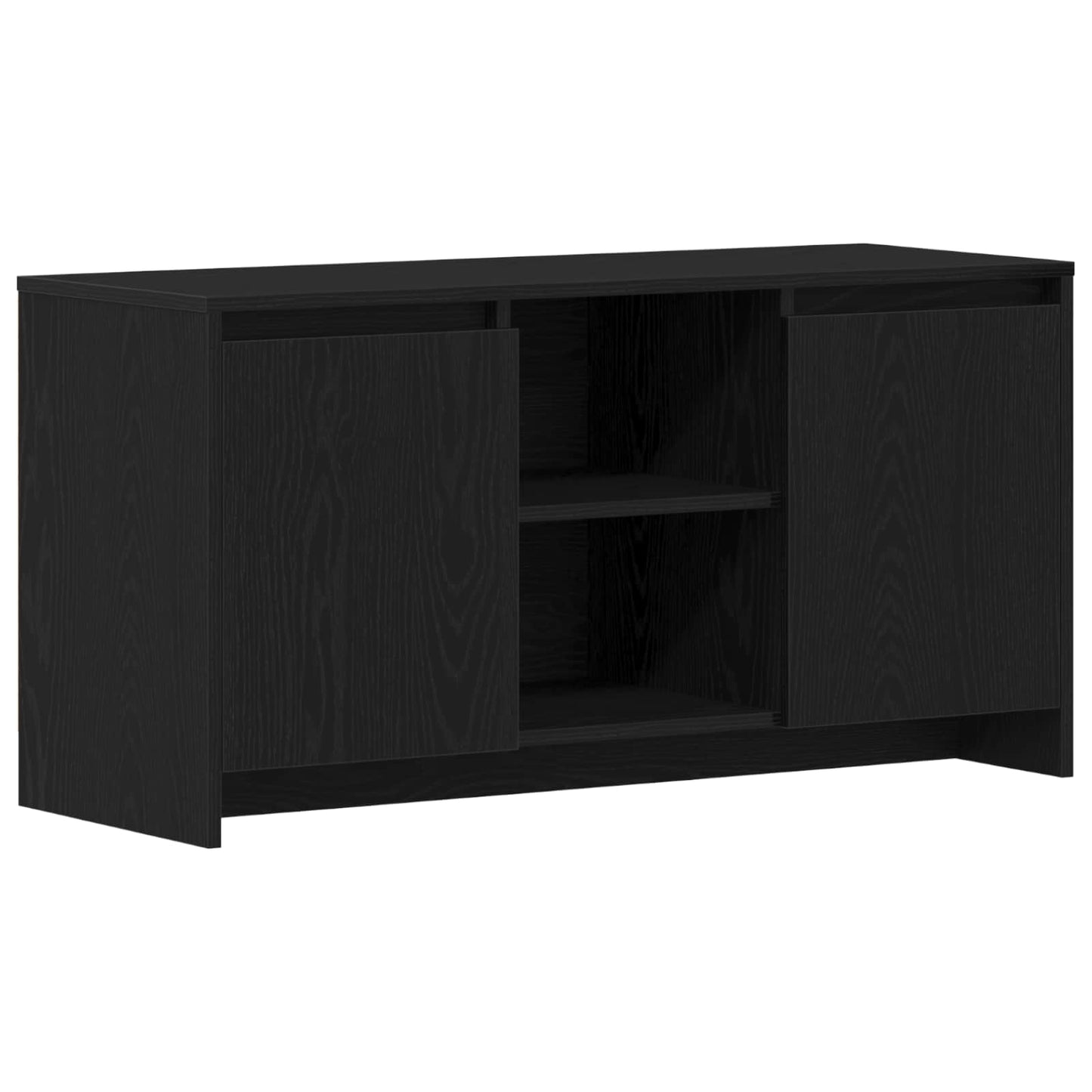 TV-kast Zwart Eiken 102 x 37,5 x 52,5 cm Bewerkt hout is nu te koop bij PeponiXL, paradijselijk wonen!