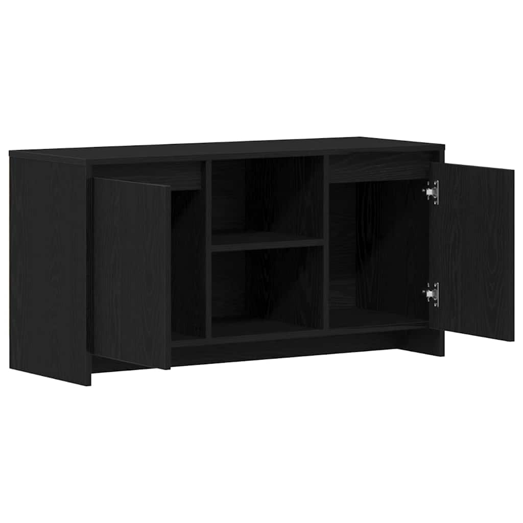 TV-kast Zwart Eiken 102 x 37,5 x 52,5 cm Bewerkt hout is nu te koop bij PeponiXL, paradijselijk wonen!