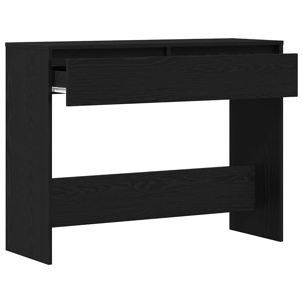 Wandtafel Zwart Eiken 100 x 35 x 76,5 cm Bewerkt hout is nu te koop bij PeponiXL, paradijselijk wonen!