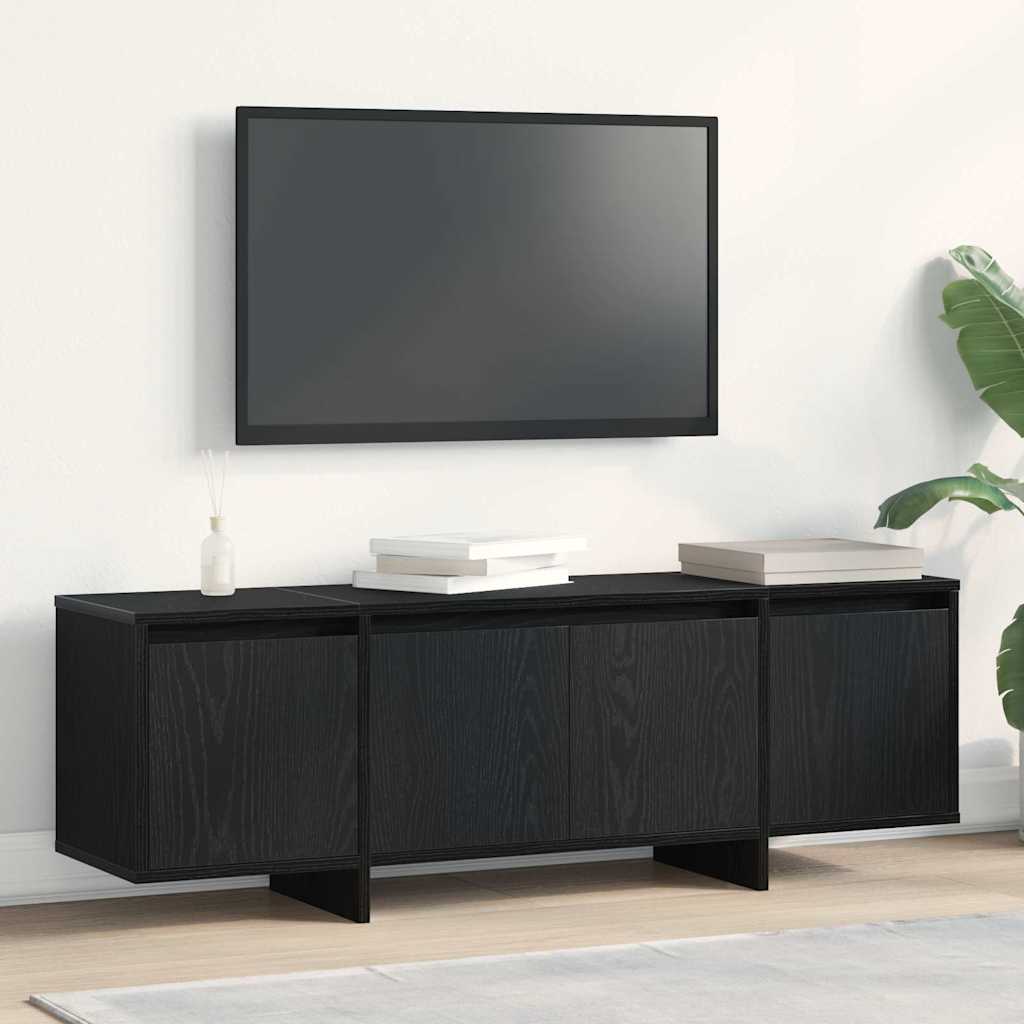 TV-kast Zwart Eiken 120 x 30 x 40,5 cm Bewerkt hout is nu te koop bij PeponiXL, paradijselijk wonen!