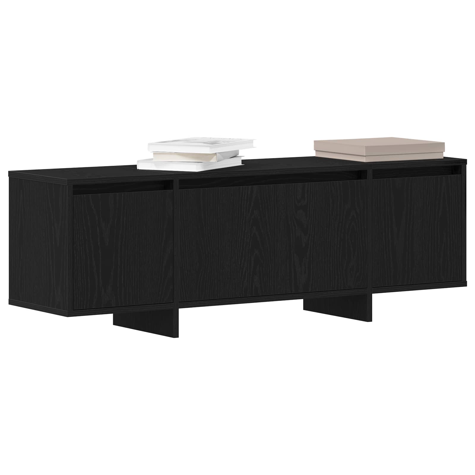 TV-kast Zwart Eiken 120 x 30 x 40,5 cm Bewerkt hout is nu te koop bij PeponiXL, paradijselijk wonen!