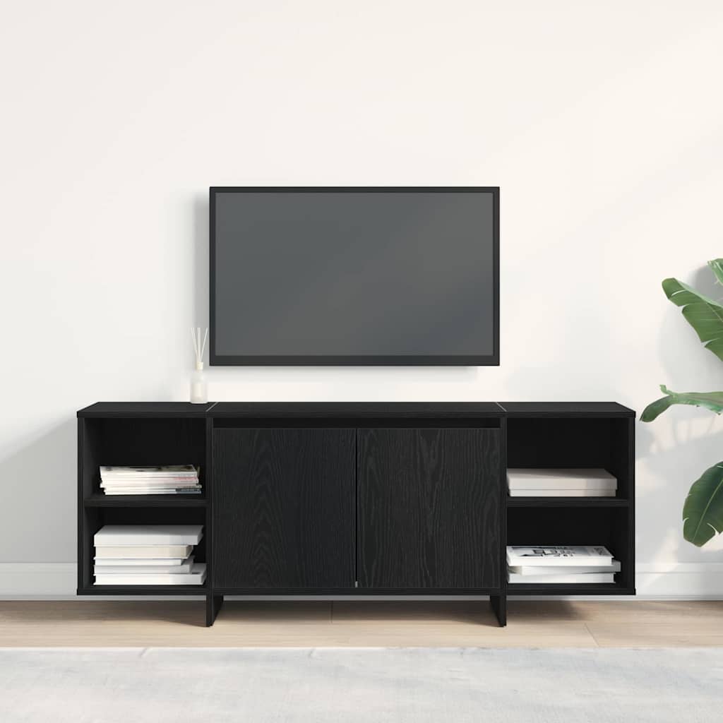 TV-kast Zwart Eiken 120 x 30 x 40,5 cm Bewerkt hout is nu te koop bij PeponiXL, paradijselijk wonen!