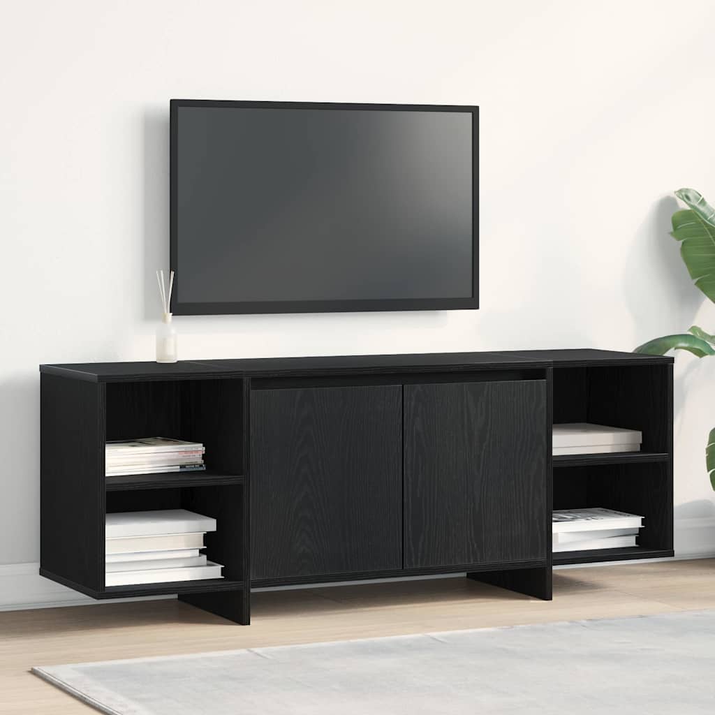 TV-kast Zwart Eiken 120 x 30 x 40,5 cm Bewerkt hout is nu te koop bij PeponiXL, paradijselijk wonen!