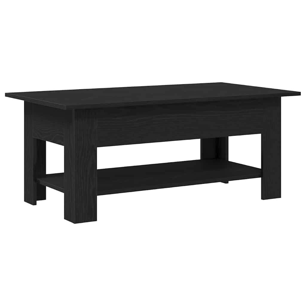 Salontafel Zwart Eiken 102 x 55 x 42 cm Bewerkt hout is nu te koop bij PeponiXL, paradijselijk wonen!