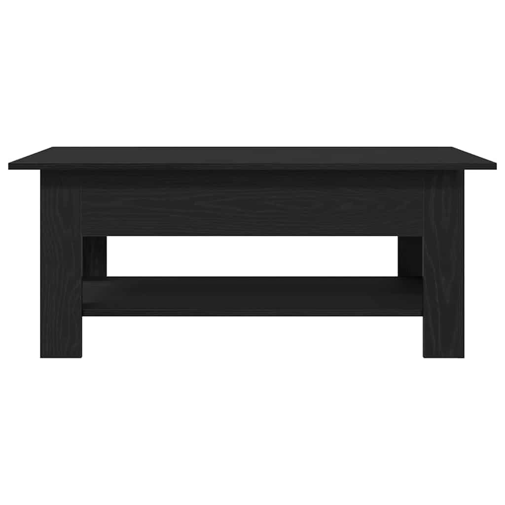 Salontafel Zwart Eiken 102 x 55 x 42 cm Bewerkt hout is nu te koop bij PeponiXL, paradijselijk wonen!