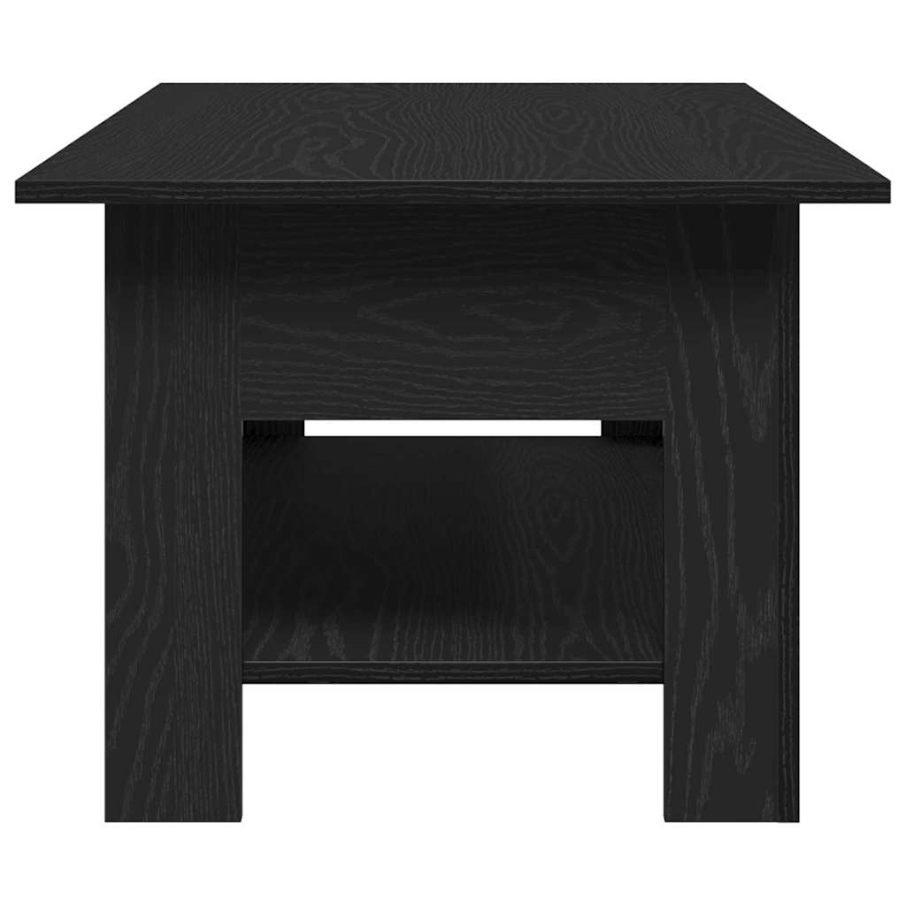 Salontafel Zwart Eiken 102 x 55 x 42 cm Bewerkt hout is nu te koop bij PeponiXL, paradijselijk wonen!