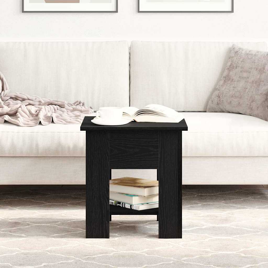 Salontafel Zwart Eiken 40 x 40 x 42 cm Bewerkt hout is nu te koop bij PeponiXL, paradijselijk wonen!