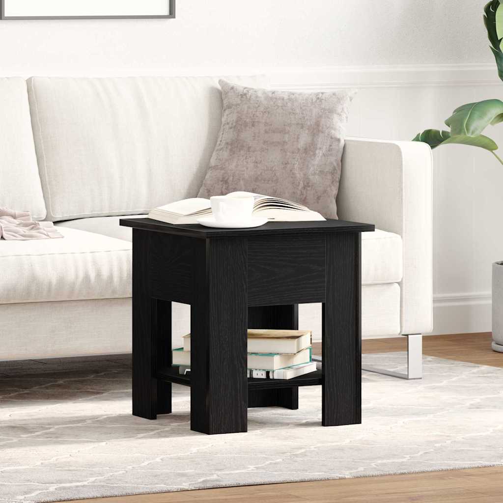 Salontafel Zwart Eiken 40 x 40 x 42 cm Bewerkt hout is nu te koop bij PeponiXL, paradijselijk wonen!