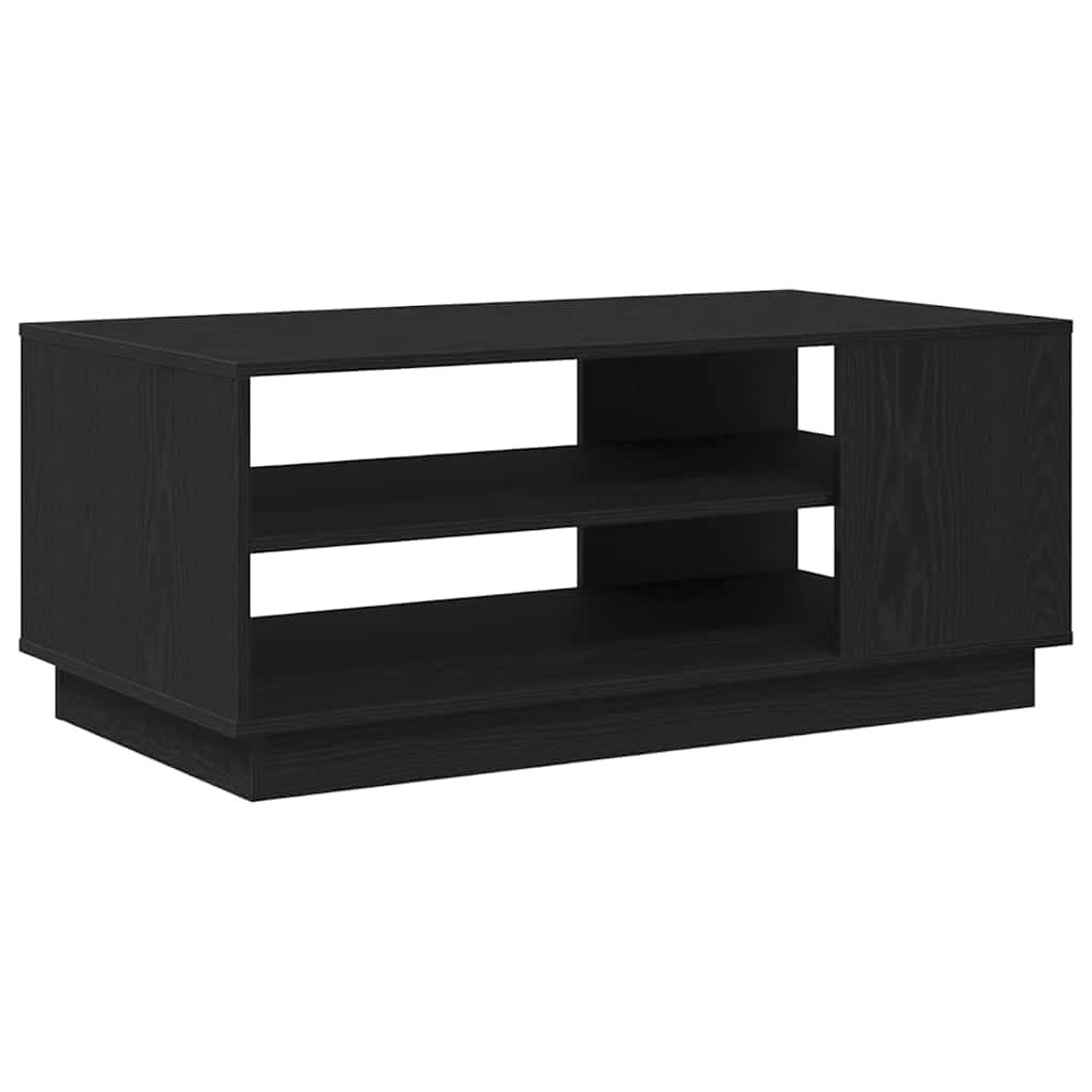 Salontafel Zwart Eiken 102 x 55 x 43 cm Bewerkt hout is nu te koop bij PeponiXL, paradijselijk wonen!