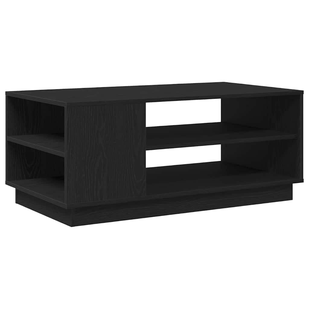Salontafel Zwart Eiken 102 x 55 x 43 cm Bewerkt hout is nu te koop bij PeponiXL, paradijselijk wonen!