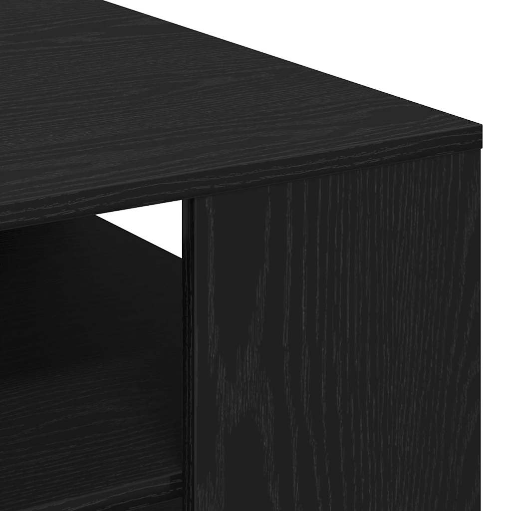 Salontafel Zwart Eiken 55 x 55 x 42 cm Bewerkt hout is nu te koop bij PeponiXL, paradijselijk wonen!