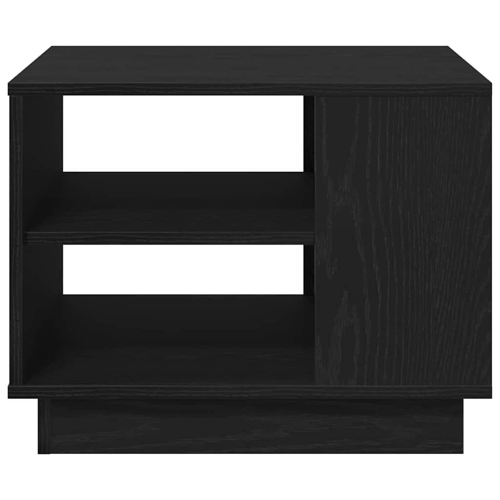 Salontafel Zwart Eiken 55 x 55 x 42 cm Bewerkt hout is nu te koop bij PeponiXL, paradijselijk wonen!