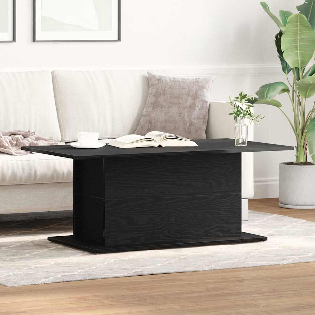 Salontafel Zwart Eiken 102 x 55,5 x 40 cm Bewerkt hout is nu te koop bij PeponiXL, paradijselijk wonen!