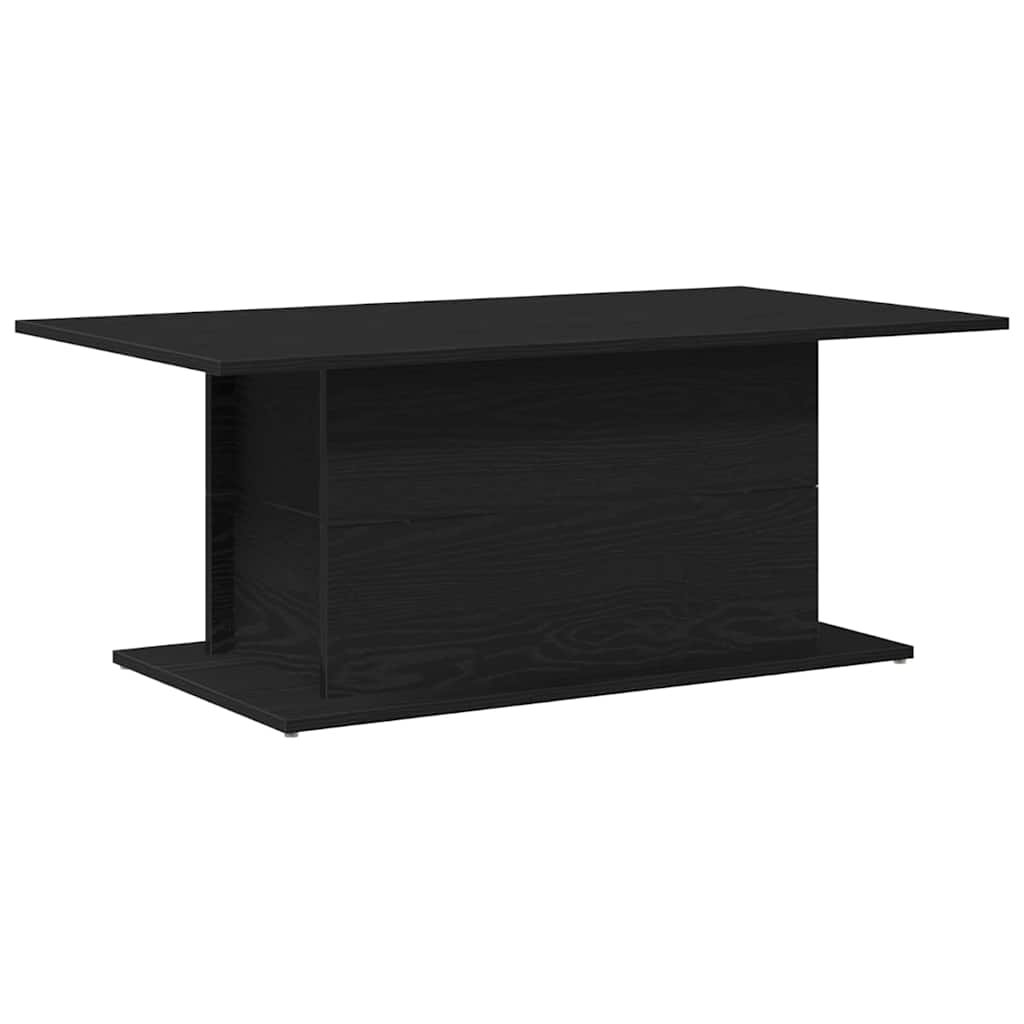 Salontafel Zwart Eiken 102 x 55,5 x 40 cm Bewerkt hout is nu te koop bij PeponiXL, paradijselijk wonen!