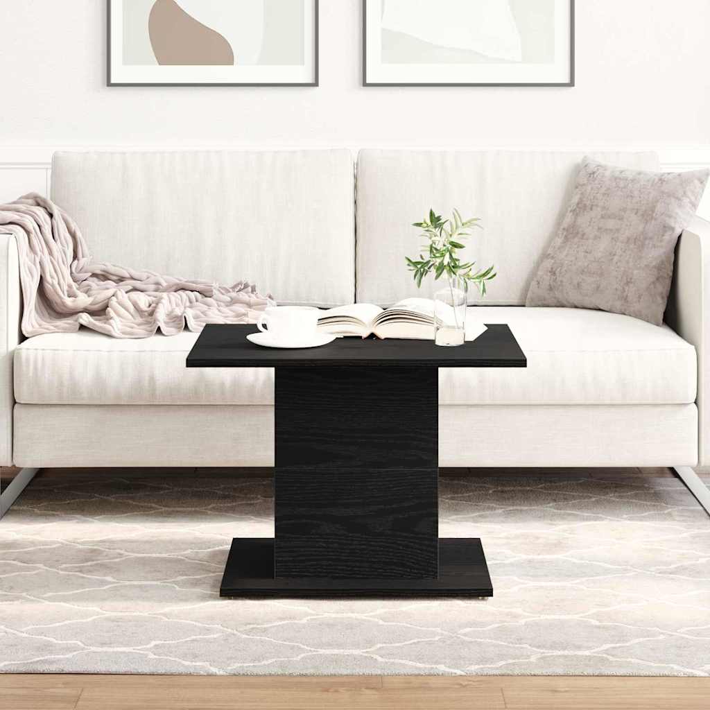 Salontafel Zwart Eiken 55,5 x 55,5 x 40 cm Bewerkt hout is nu te koop bij PeponiXL, paradijselijk wonen!