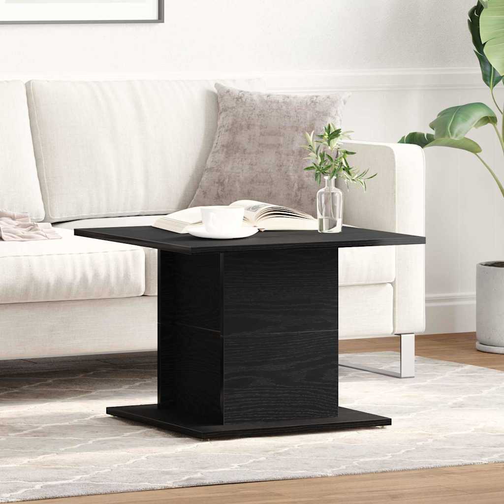 Salontafel Zwart Eiken 55,5 x 55,5 x 40 cm Bewerkt hout is nu te koop bij PeponiXL, paradijselijk wonen!