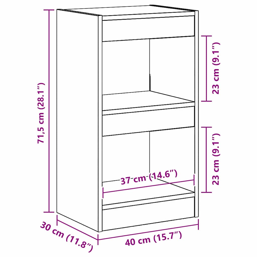 Boekenkast Zwart Eiken 40 x 30 x 71,5 cm Bewerkt hout is nu te koop bij PeponiXL, paradijselijk wonen!