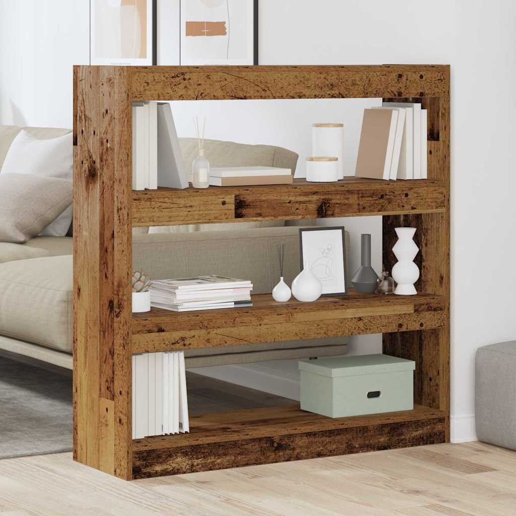 Boekenkast Oud hout 100 x 30 x 103 cm Bewerkt hout is nu te koop bij PeponiXL, paradijselijk wonen!